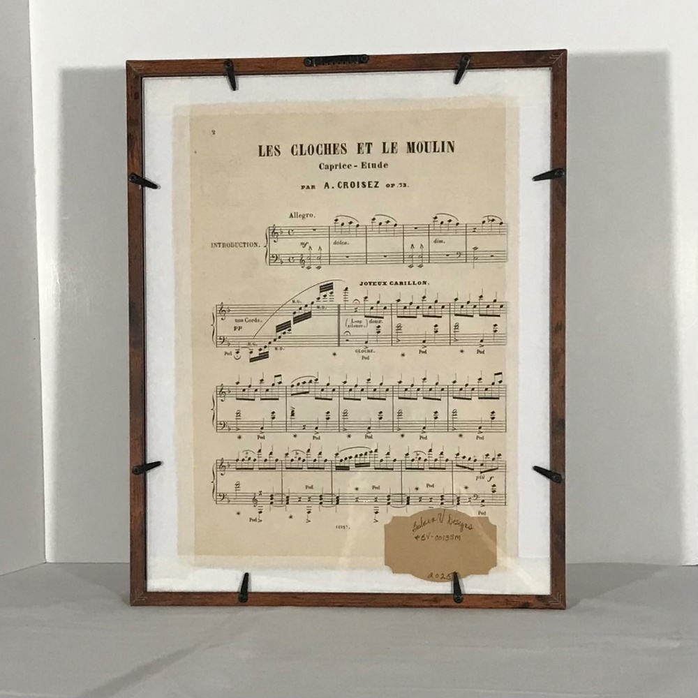 Wall Art- Custom Sheet Music Art -Classical Series "Les Cloches et Le Moulin" - Picture 3 of 4